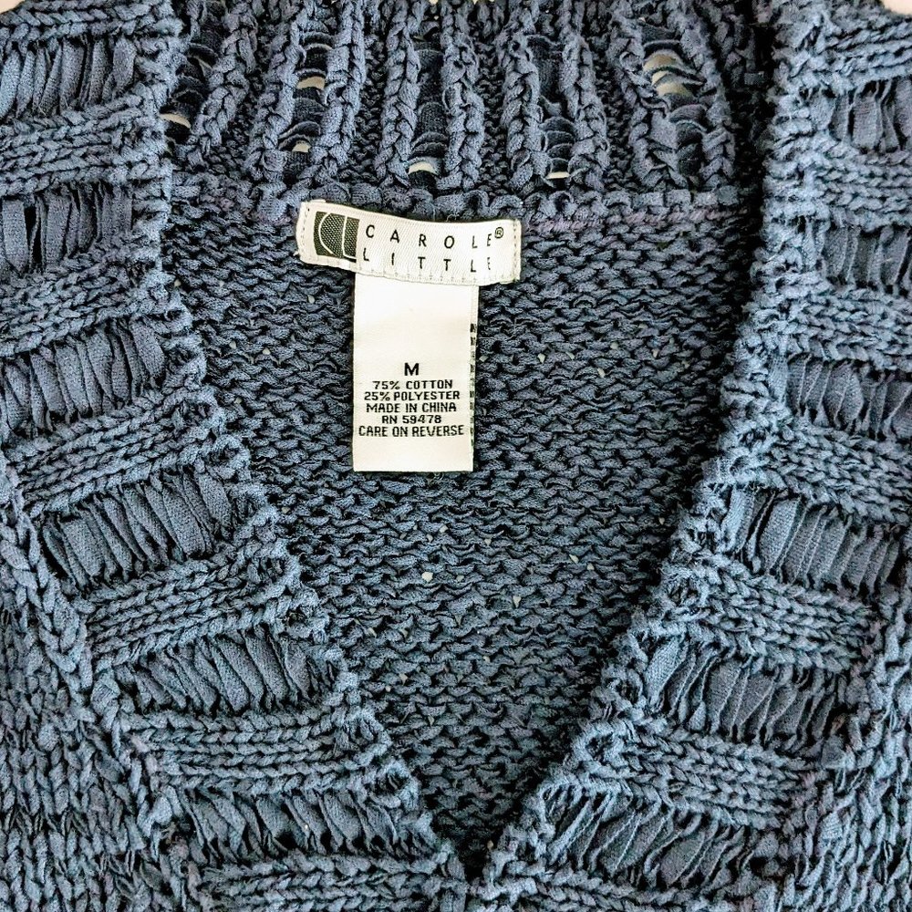 CAROLE LITTLE Women's Knit 3/4 Sleeves Sweater  Size M  Navy  NWOT - Picture 5 of 5